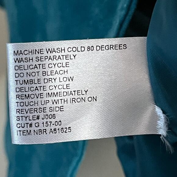 VTG JESSICA HOLBROOK Washable Suede Button Front Blazer Coat in Teal Blue SZ L - Picture 9 of 11